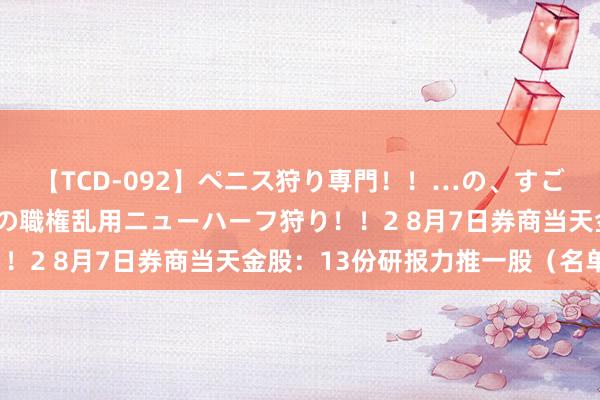 【TCD-092】ペニス狩り専門！！…の、すごい痴女万引きGメン達の職権乱用ニューハーフ狩り！！2 8月7日券商当天金股：13份研报力推一股（名单）