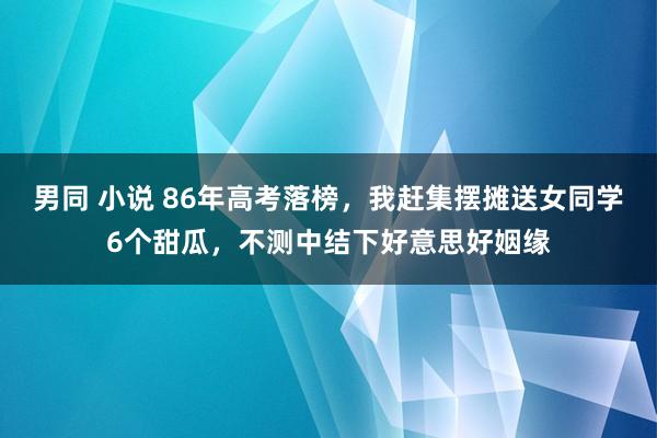 男同 小说 86年高考落榜，我赶集摆摊送女同学6个甜瓜，不测中结下好意思好姻缘