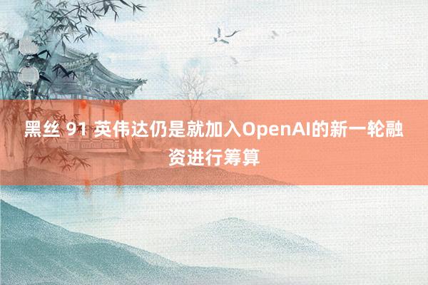 黑丝 91 英伟达仍是就加入OpenAI的新一轮融资进行筹算